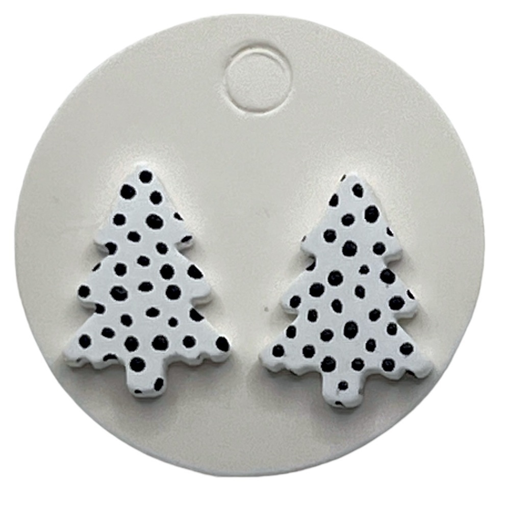 Mini Christmas Tree Polymer Clay Stud Earrings